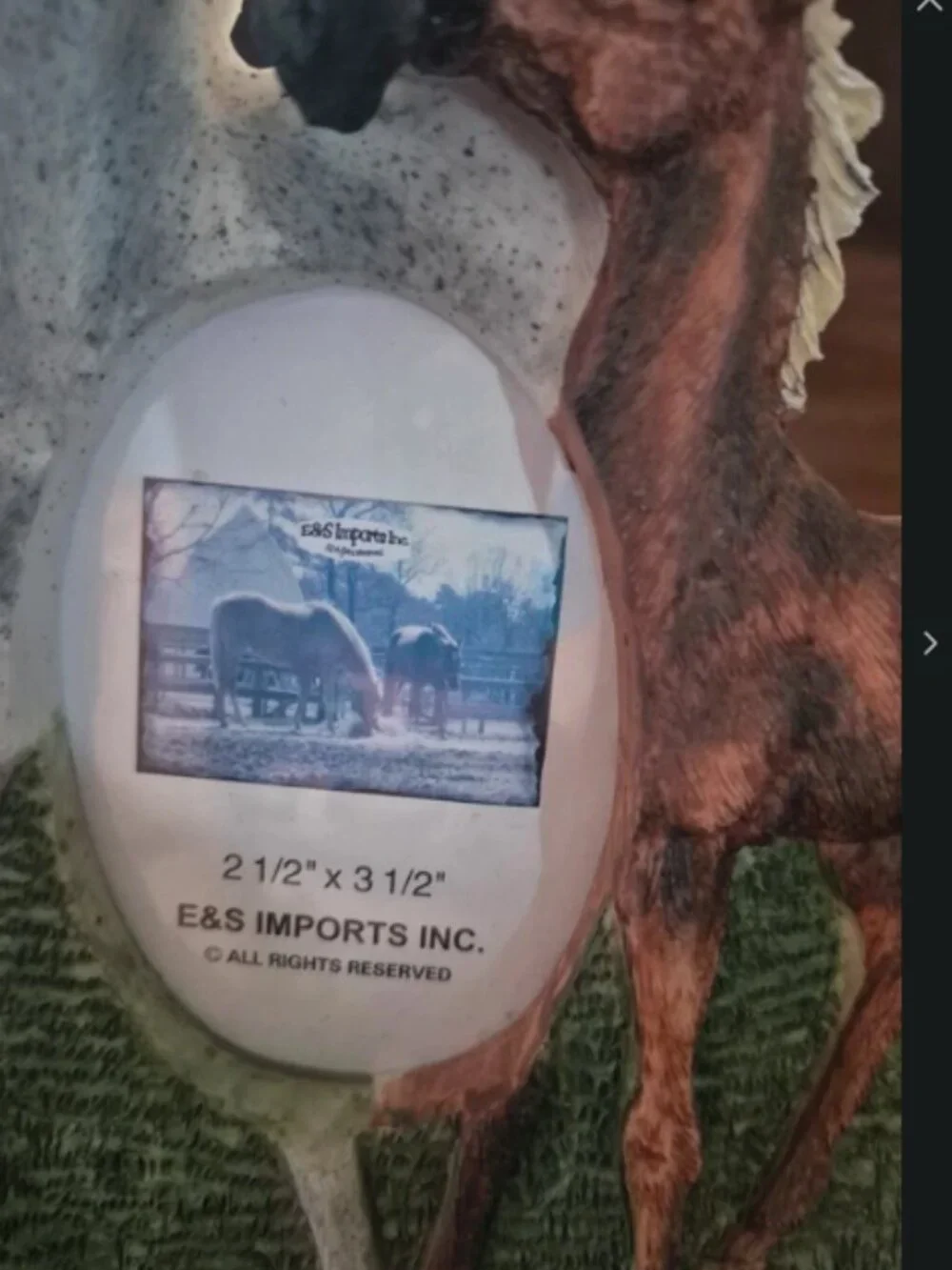 Photo frame Horses mare foal holds photo 2.5x3.5 new